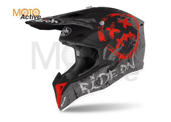 Детский кроссовый шлем Airoh Wraap Youth SMILE Red Matt